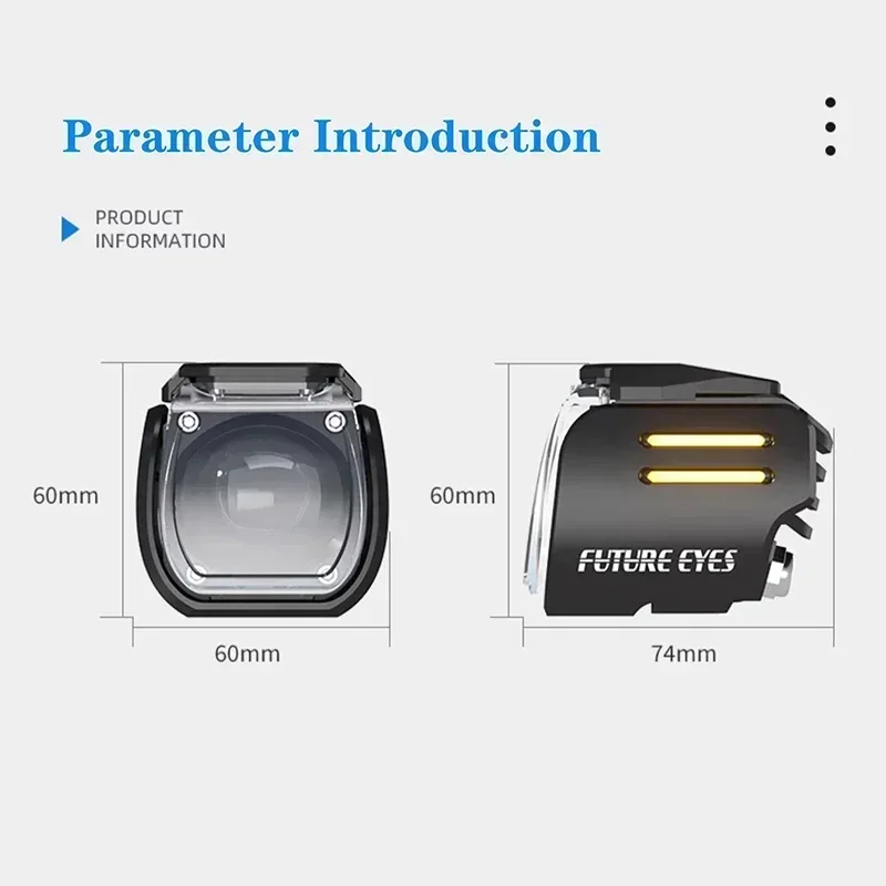 عيون المستقبل UF1 فايبر دراجة نارية الأضواء LED أضواء الضباب الخلفية التبديل الطريق مساعدة ضوء تحذير ضوء موتو العلوي