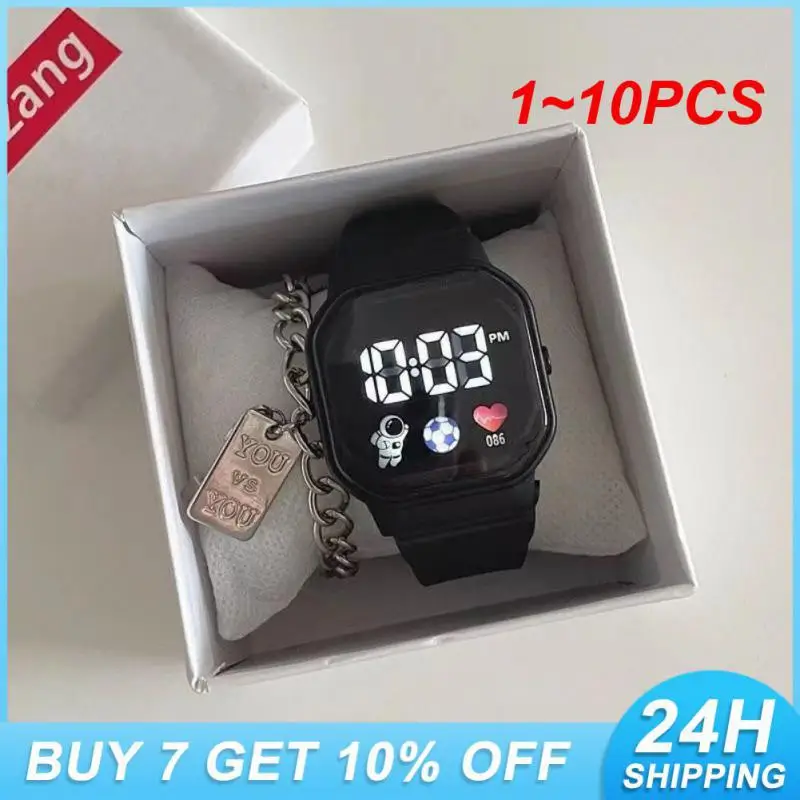 

1~10PCS Watches Electronic Clock Comfortable Material Silicone Gift For Boys And Astronaut Electronic Watch Cost-effective Resin