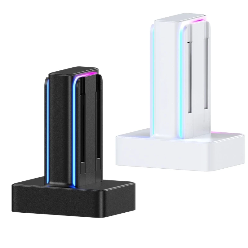 حامل شحن LED متعدد الألوان، محور شحن مدمج للألعاب المنزلية، تركيب بسيط أساسي لمفاتيح JoyCons