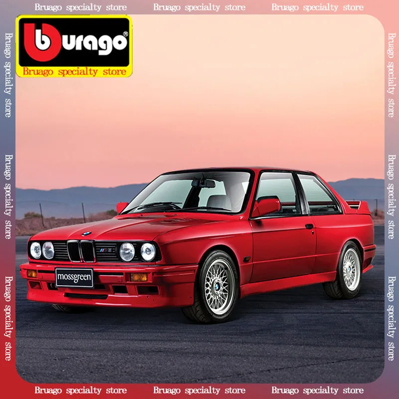 ブルーゴーン1:24スポーツカーモデル、m3 (e30) 、1988ヴィンテージ合金ダイキャストカーモデル、シミュレーションレース、プラットフォーム装飾、男の子のおもちゃギフト