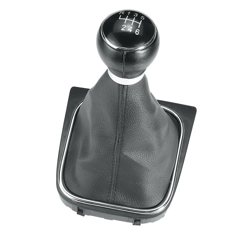 6 Speed Menual Gear Shift Knob W/ Boot Cover for -Golf Jetta MK5 MK6 2005-2014 Rabbit