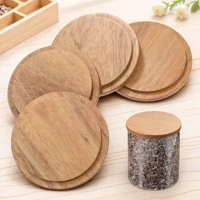 

4Pcs Wood Mug Lid Multi-Use Cup Covers for Coffee Tea Hot Drink Sealing Cup Cover Coffee Mug Lid Lids for Cups
