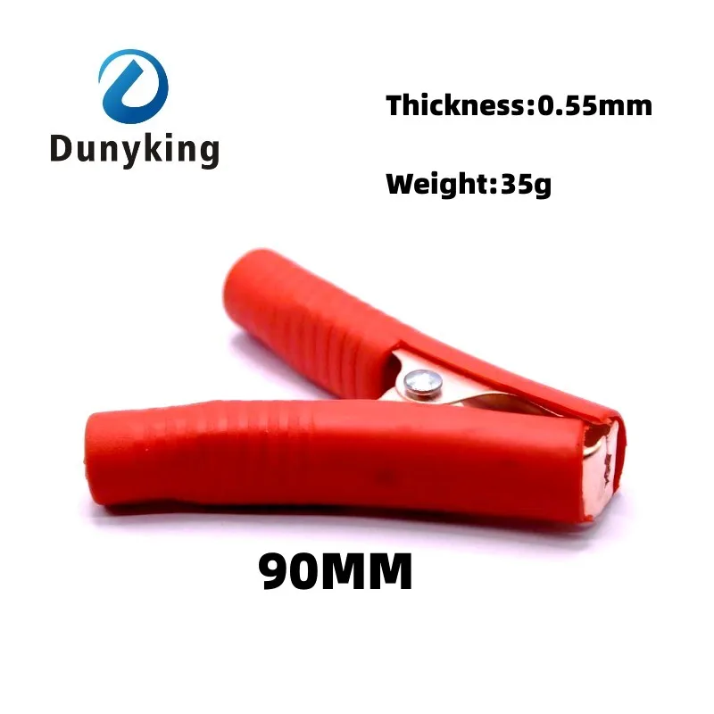 Hot 100A Car Alligator Clips Battery Clamps Crocodile Clip Red Black Positive Negative 90mm length Red Black