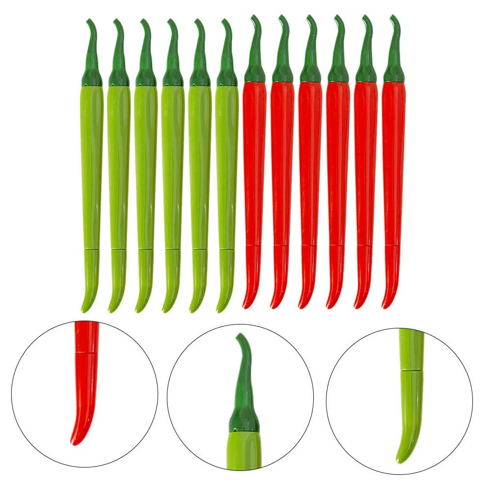 

12 шт., гелевая ручка в форме чили, 0,5 мм, тонкий наконечник, детские ручки для письма, канцелярские принадлежности для гладкого рисования для студентов, детский подарок, школьный офис