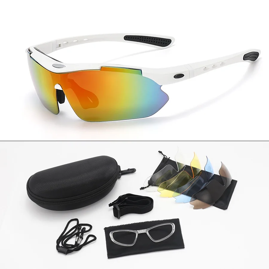 5 PC Lenses Set All-Weather HD Sports Goggles for Cycling Fishing Driving - Interchangeable Lenses Outdoor Sports Protection
