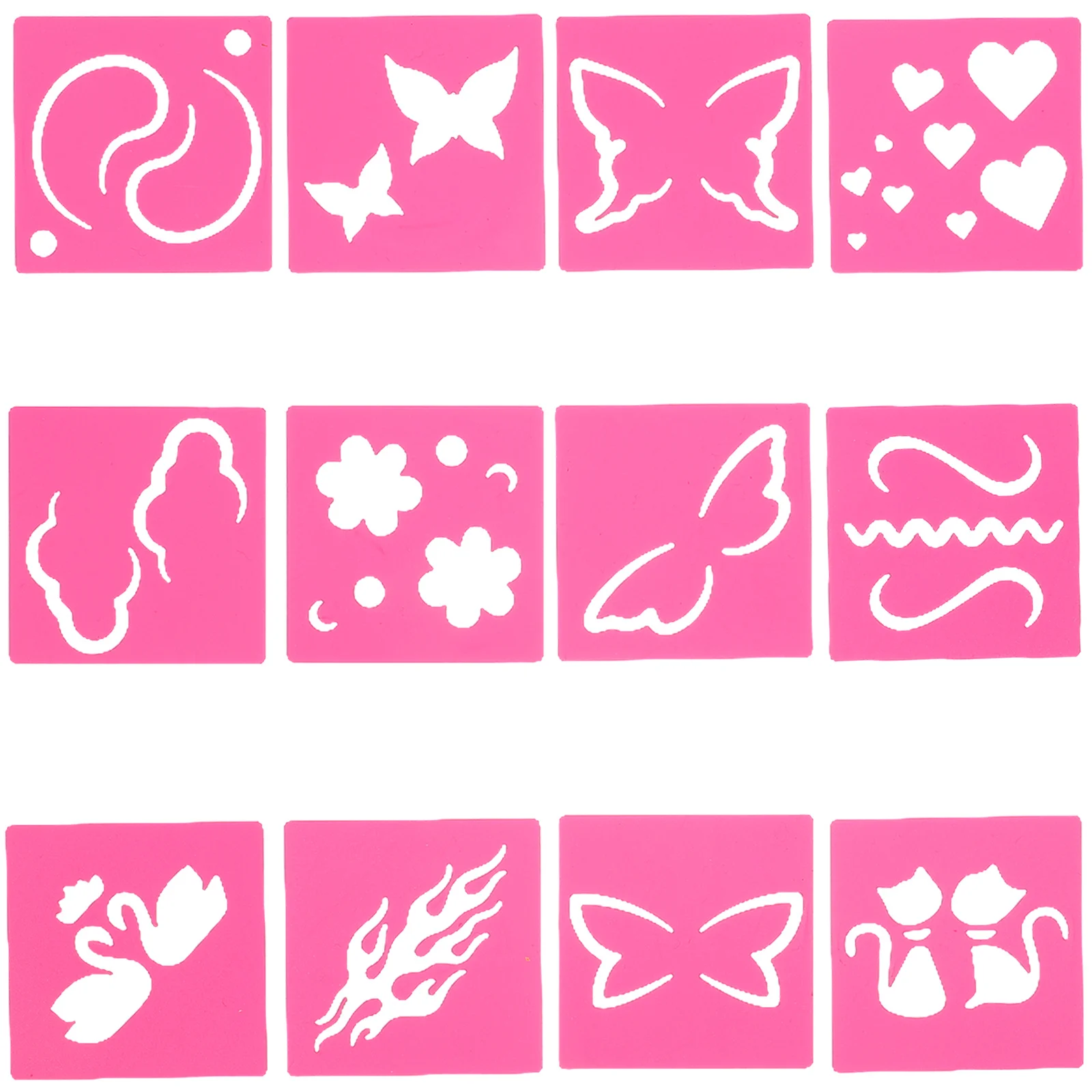 

12Pcs Hollow Out Face Paint Stencils Reusable Templates for DIY Art Craft Halloween Festival Body Decoration Tattoo Stencils