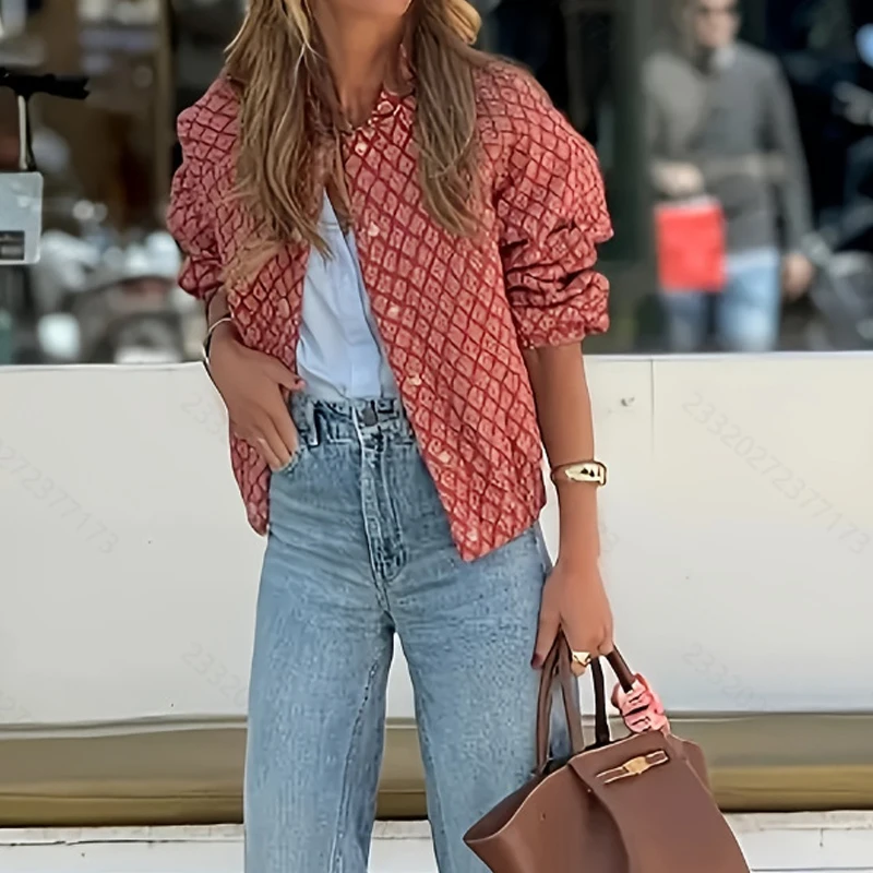 Herbst Casual Langarm Lose Mäntel Winter Elegante Taste Hight Straße Baseball Oberbekleidung Mode Oansatz Muster Druck Jacke