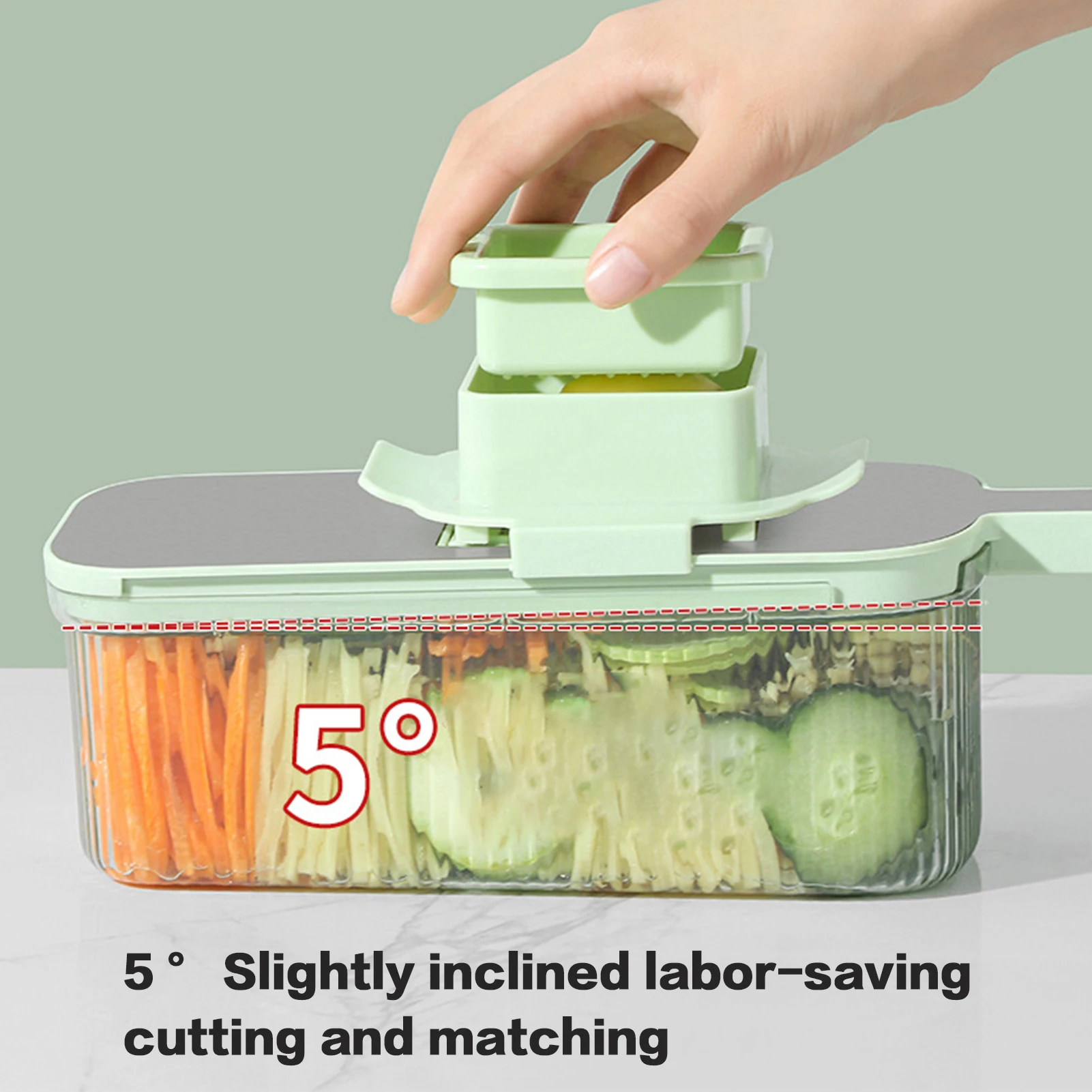 Vegetable Grater Chopper Slicer Ergonomic Handle and Non-Slip Grater for Potatoes Onions Carrots Cucumbers