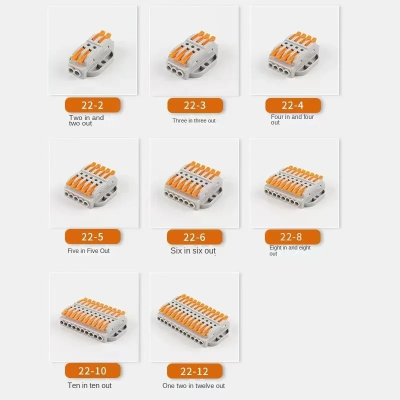 Wire Connectors Terminal Block push-in Quick Connector Docking Wiring Connection Electrical plug in fast Compact Cable Connector