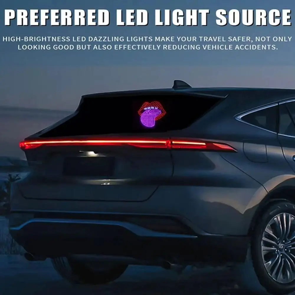 Dynamic Car LED Decorative Lights Self-adhesive Creative Car Window Ambient Light Warning Light Universal Lip Tongue Car Light