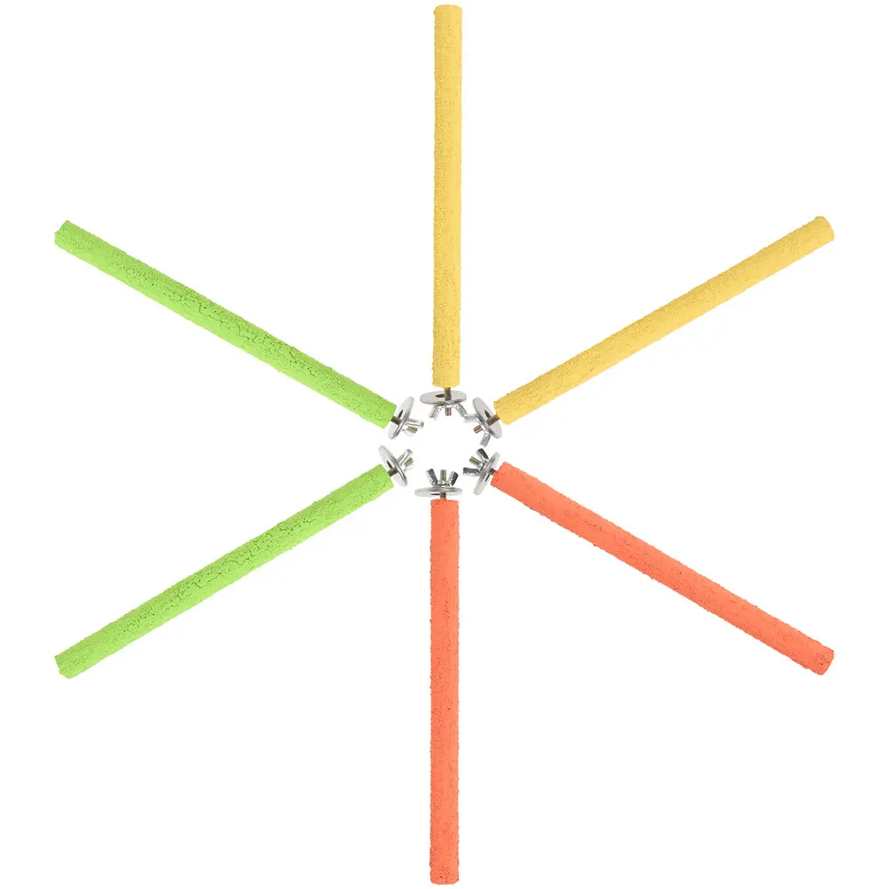 

6pcs Perch Wood Grinding Stick for Parakeet Cage Accessories Adjustable Stand Toys Bird Training Supplies Parrot Stand for Bird
