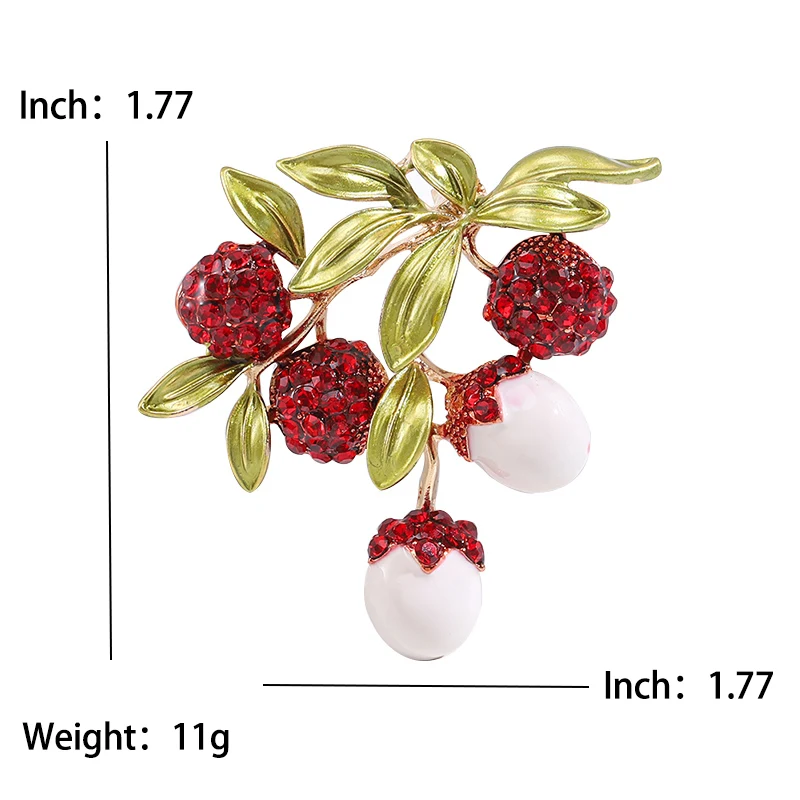 Broszki damskie Dmari Vintage emaliowane Pin Paint chińskie owoce liczi odznaka luksusowa biżuteria akcesoria dla odzież biurowa