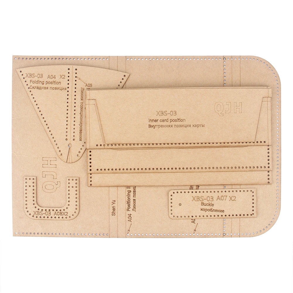 Long Wallet Acrylic Template Women's Wallet Kraft Paper Sewing Design Drawing DIY Handmade Leather Craft Tool