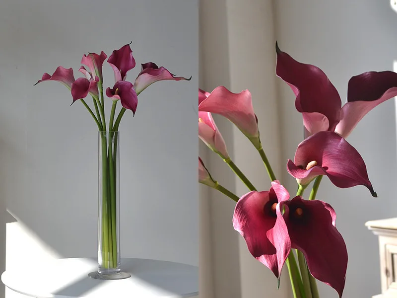 5pcs Large Calla Lily Artificial Flowers Wedding Decor Bridal Bouquet  Fake Flowers Realistic Callas Home Decoration Accessories