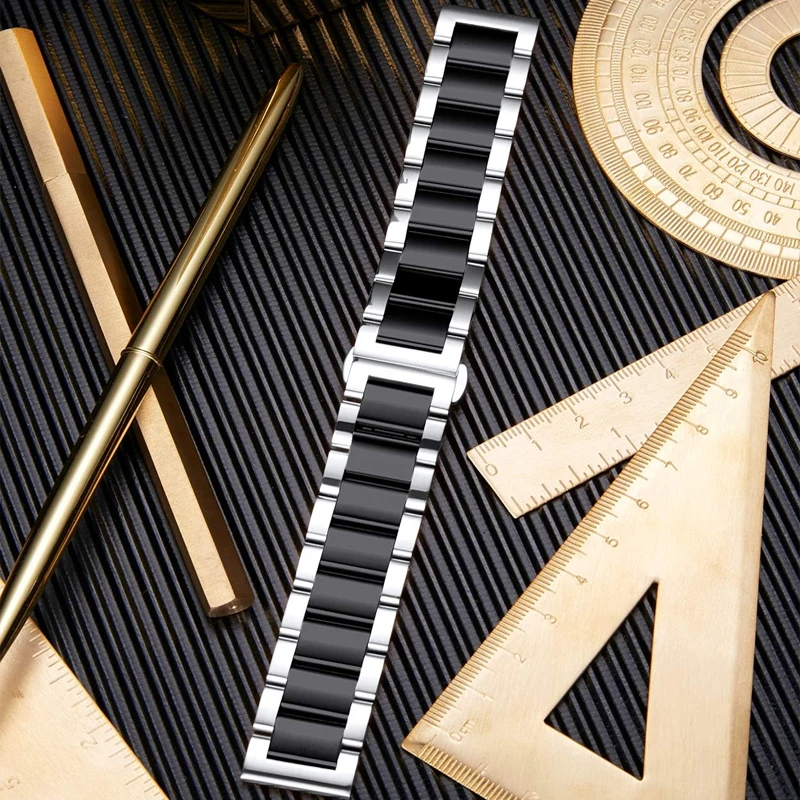 Gelang baja tahan karat untuk Samsung Galaxy watch 6/5 pro/4/Klasik 20mm 22mm gelang rantai logam tali GTS-GTR-4-3-2e-mini amazfit