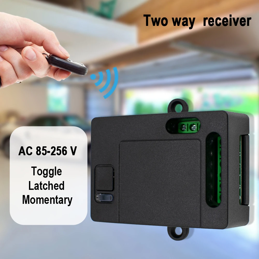 

AC 85-256V 220V Wireless Remote Control Switch 2 CH 433Mhz Transmitter with Receiver Use for Electric Doors, Cars, Lights,LED