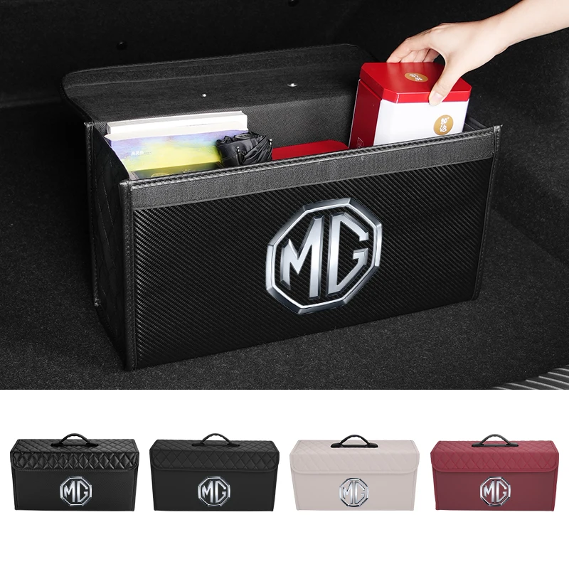 Car Trunk Storage Box Leather Tools Organizer Case Interior For Morris Garages MG 6 3 5 7 TF ZR ZS HS GS GT Hector RX5 RX8 view 3