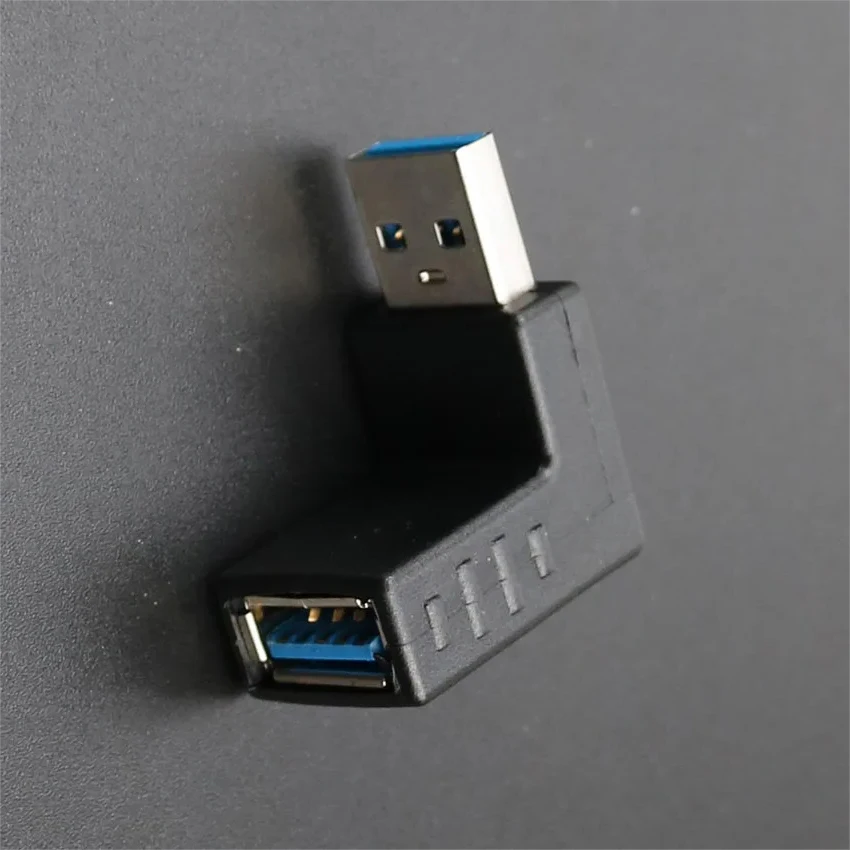 1 قطعة 90 درجة اليسار اليمين الزاوية USB 3.0 ذكر إلى موصل سالب محول USB3.0 إلى USB3.0 محول لأجهزة الكمبيوتر المحمول #3