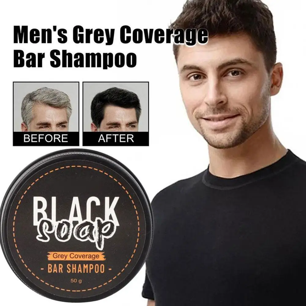 Hair Darkening Shampoo Bar Soap Anti Dandruff Deep Cleansing Improve Itchy Head Frizz Black Nourishment Hair Care For Men