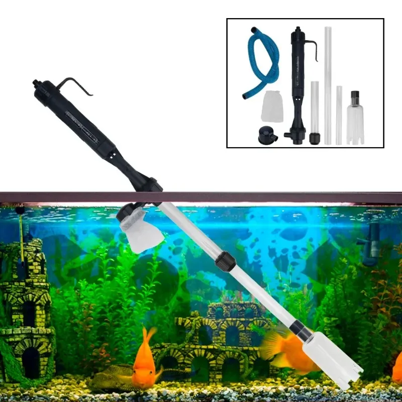 Waste Remover Filters Tools Aquarium Fish Tank Pipe Vacuum Suction Filter Battery Operated Water Change Pump Gravel Cleaner Too