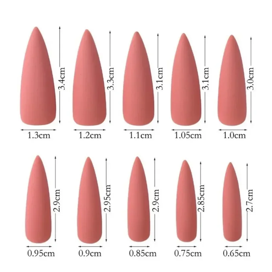 Matte False Nails 24PCS  Head Frosted Press Glue on Fake Nail Tips Ballet Detachable Full Cover Artificial Fingernails