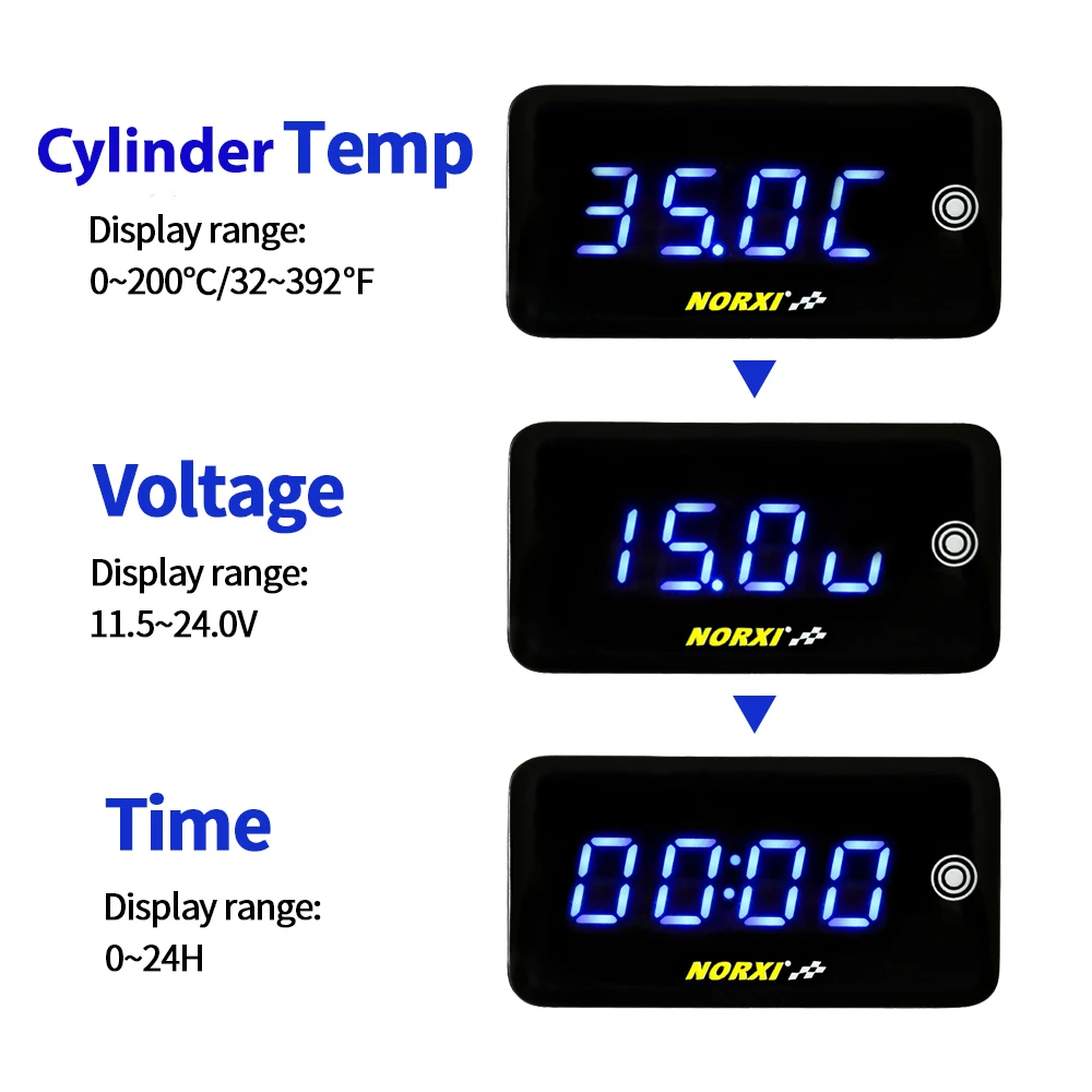 Motos 3 in 1 Cylinder head temperature Volt Time Automatic brightness adjust For YAMXHA NMAX  LED Digital Display square meter