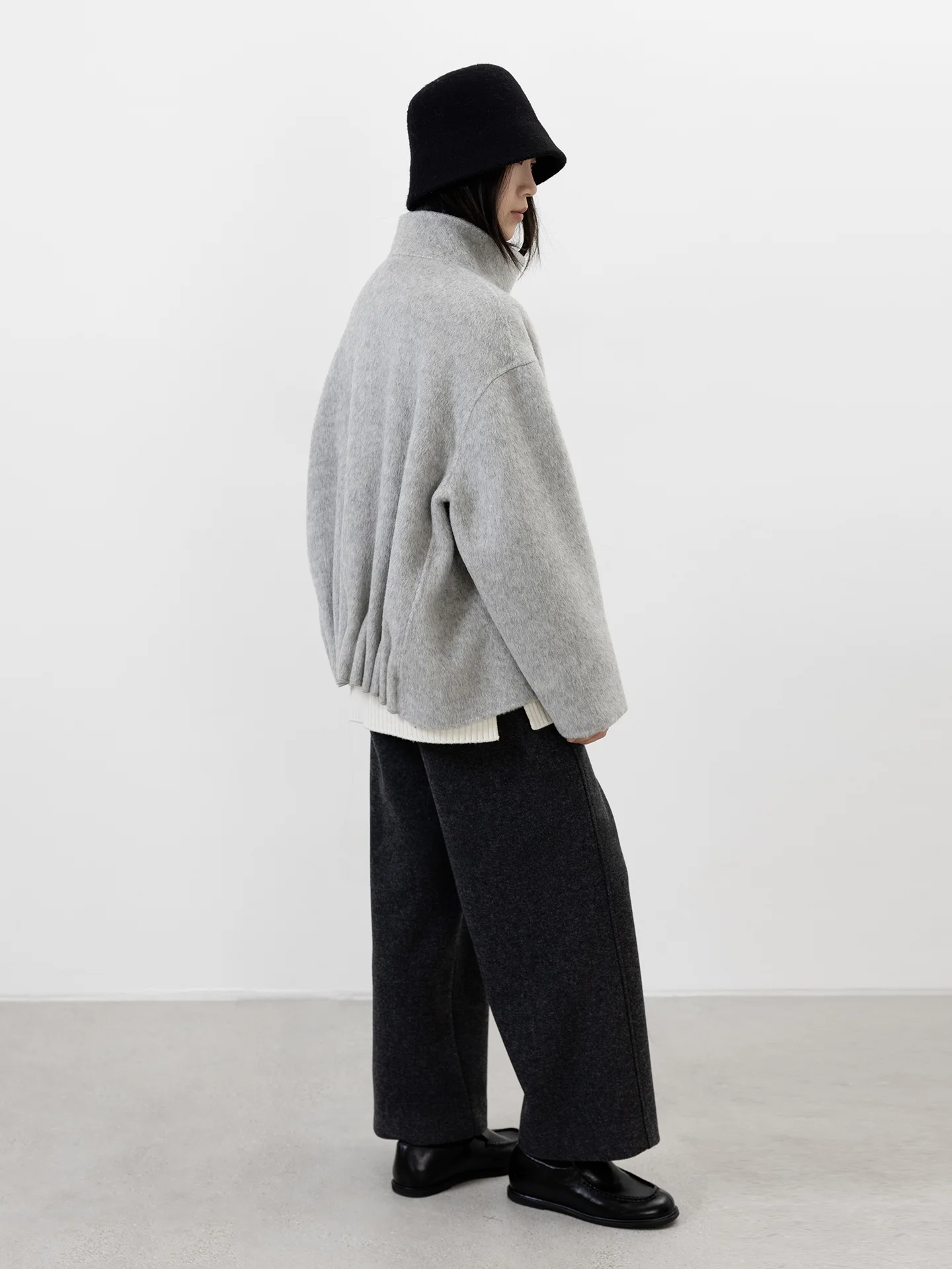 

Женское двустороннее шерстяное пальто Seei с воротником-стойкой, полностью из мериносовой шерсти, на пуговицах, зимняя верхняя одежда