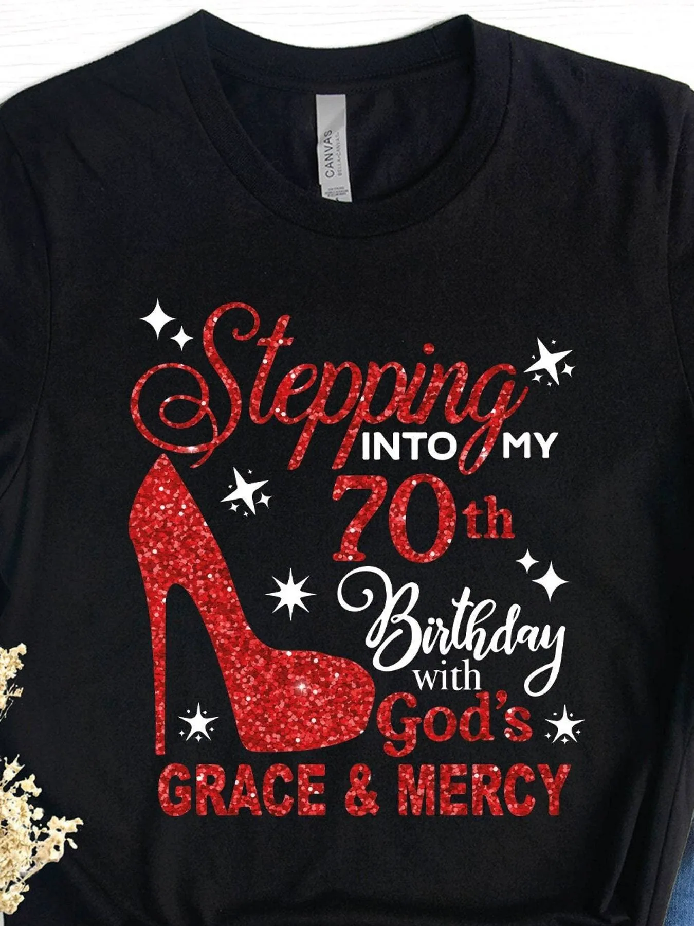 

70Th Birthday Shirt 70Th Birthday Shirt for Women Entering My 70Th Year with God's Grace and Mercy Shirt Birthday Party Gift
