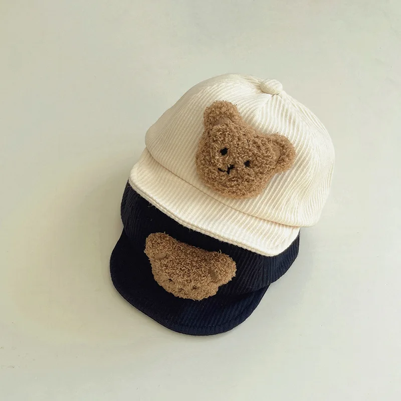 MILANCEL Baby Hat Infant Boys Bear Cap Warm Girls Baseball Caps