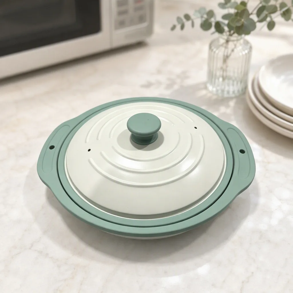 Microwave Grill Pan Microwave Griller, Griddle & Crisper Pan with Lid for Grilling, Browning, and Crisping Foods