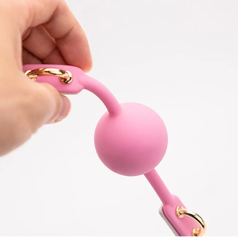 BDSM Bondage Gag Ball pour femme, silicone souple, bouche ouverte, fixation buccale féminine, accessoires pour couples, jeux pour adultes, 7.0