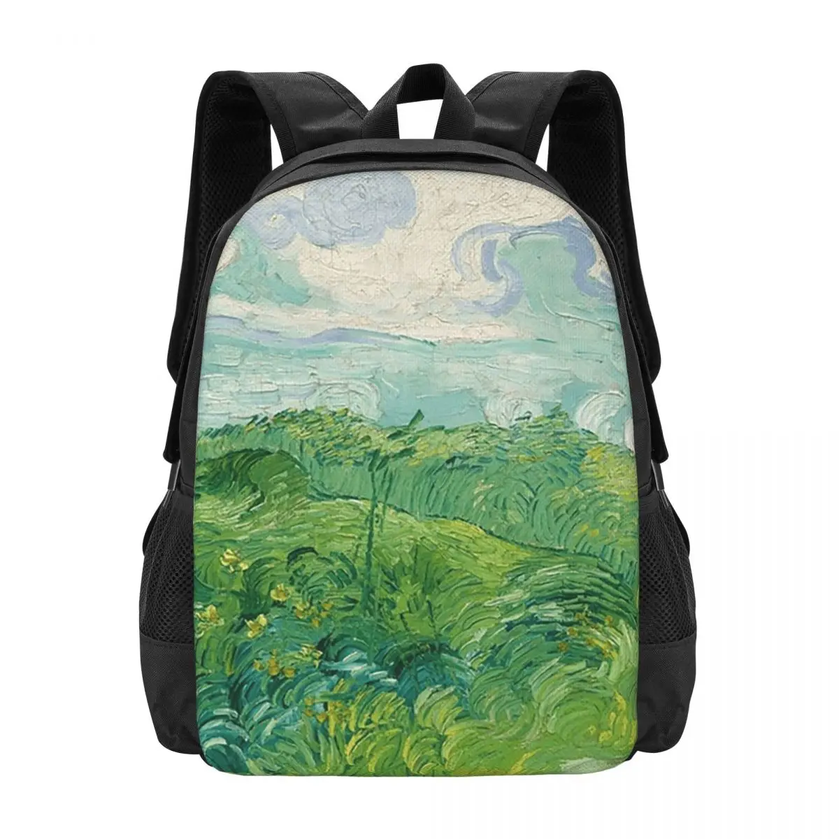 Green Wheat Fields, Auvers, Vincent Van Gogh Backpack Hot Sale Daypack Kids BookBag School Bag Shoulder Bags for Men Women