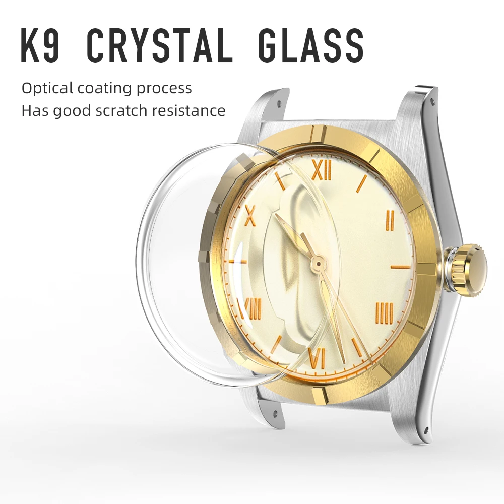 Hestur Crystal Bubble Back Watches Automatic Mechanical movement PT5000 C3 Luminous 36mm Couple Simple Antique Men's Watch