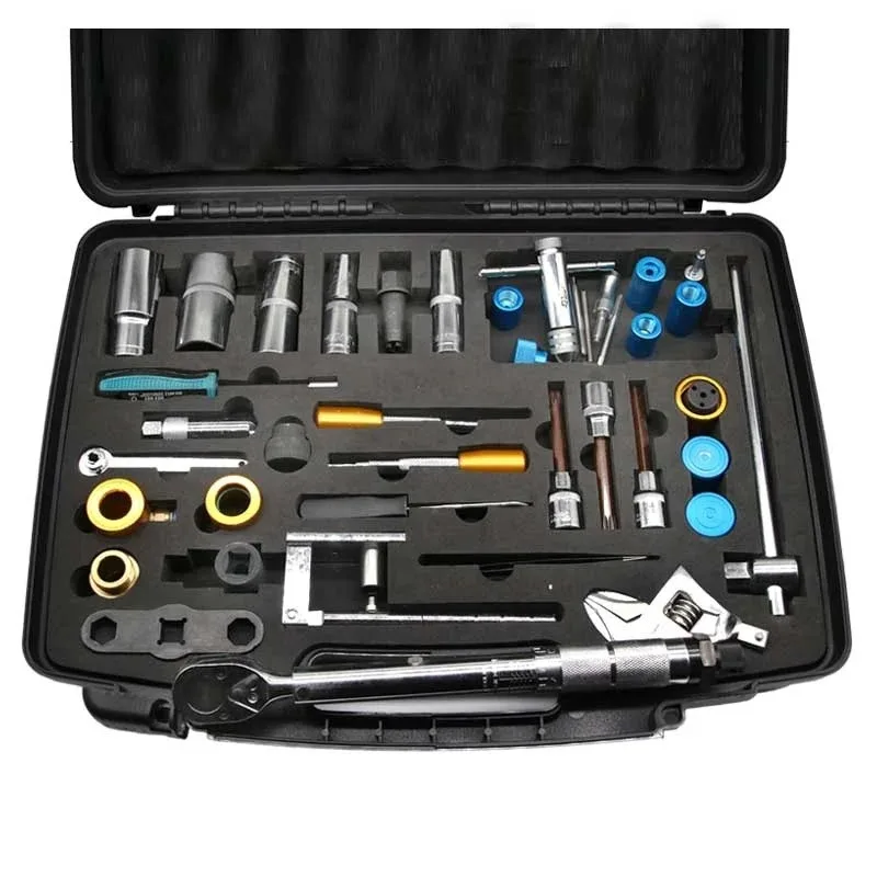 

Common Rail Injector Repair Tools, 40PCS Assemble Disassemble Tools Includes Torque Wrench for Injector / Nozzle / Valve