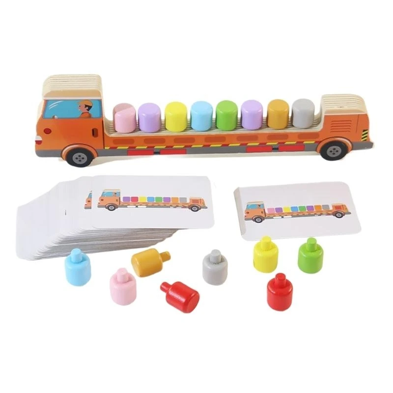 Y4QA ما قبل المدرسة التعليمية اللغز الخشبي للألوان الاقتران التفاعل تحسين التطوير الحسي للآباء والأمهات