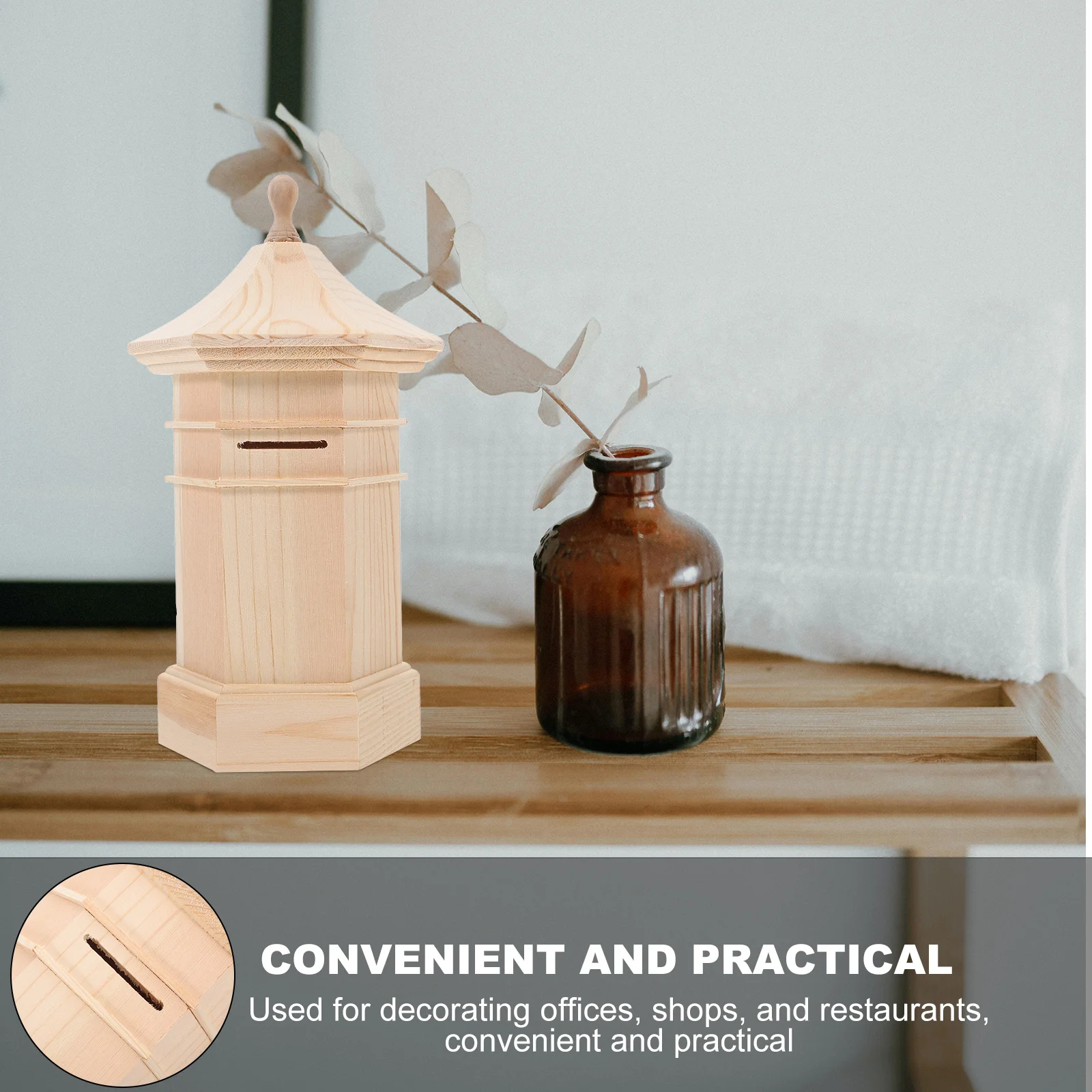 DIY خشبية أصبع البنك مكتملة حصالة الإبداعية النقدية توفير عملة البنك مونتيسوري مشروع للبنين بنات حصالة للنقود