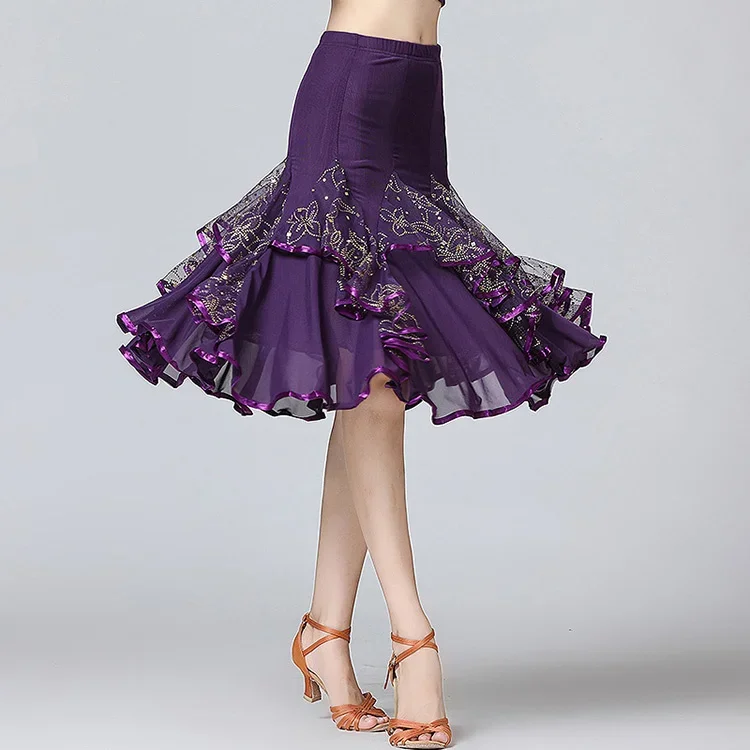 Latin Rok Ballroom Dance Rokken Vrouwen Latin Tango Moderne Dansende Rokken Nationale Standaard Wals Flamencowedstrijd Dans