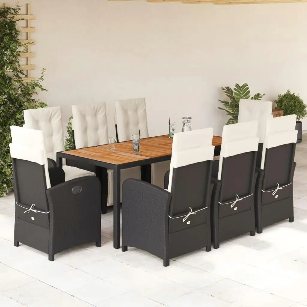 

Stylish Garden Dining Set Black and Cream White Outdoor Furniture Perfect for Patio and Balcony