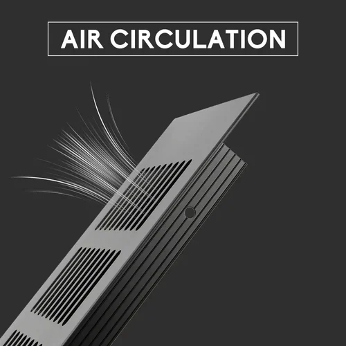 Imagen 2 del producto Rejillas de ventilación rectangulares con núcleo de aleación de aluminio, rejillas de ventilación negras y plateadas para armario, zapatero, rejilla de ventilación para armario