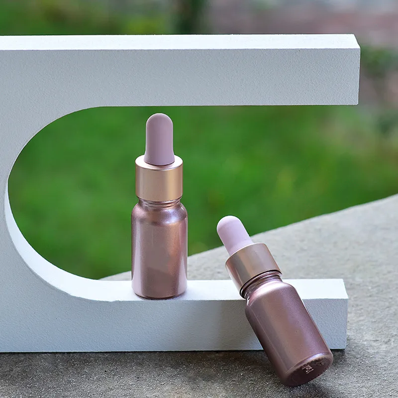 Hurtownia szklanych rurek z zakraplaczem Butelka z płynem do aromaterapii do olejków eterycznych Pipeta do masażu Różowe złoto 10-50ML Butelki wielokrotnego napełniania