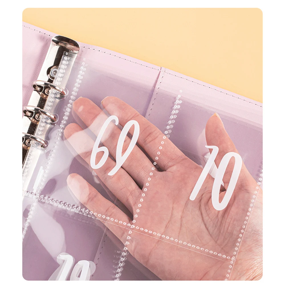 حافظة الميزانية مع مغلفات نقدية 100 ظرف تحدي نظام تنظيم المال توفير تحديات التوفير مجلد أوراق فضفاضة