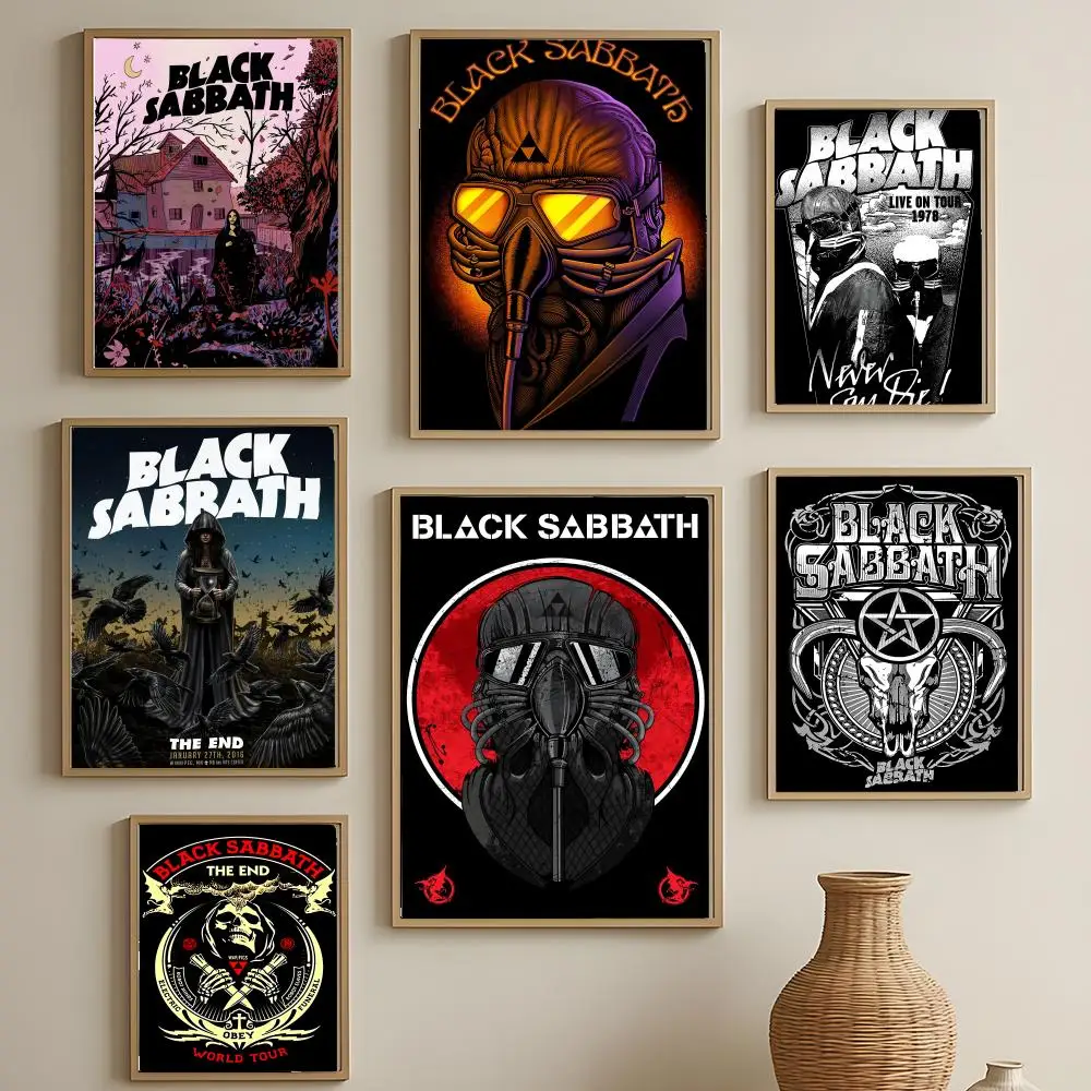 Rock Band B-Black S-Sabbath Poster Versatile HD Waterproof Wall Art Self-Adhesive Decor for Any Space Ideal Gift