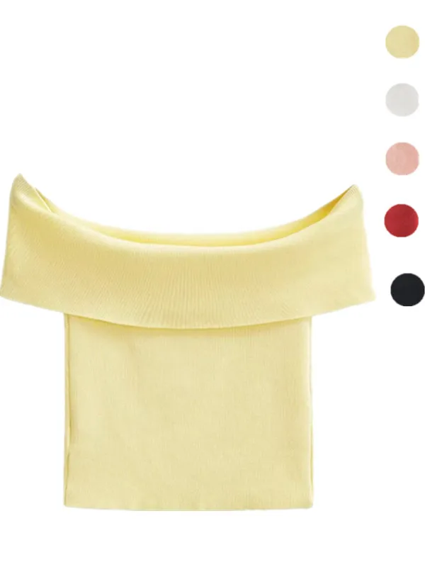 

Sexy One-oulder ort Knitted Top Women's Base Layer irt Street Sle ort Sve Pure Color T-irt Casual Faion