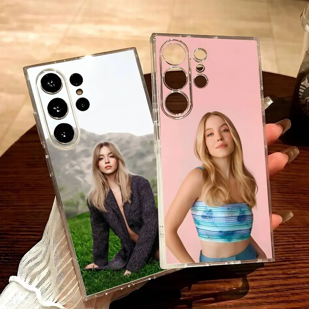 Actor Sydney Syd-SweeneyS Merch Phone Case For Samsung S25,S24,S21,S22,S23,S20,Ultra,Plus,lite,fe,5G Transparent Cover