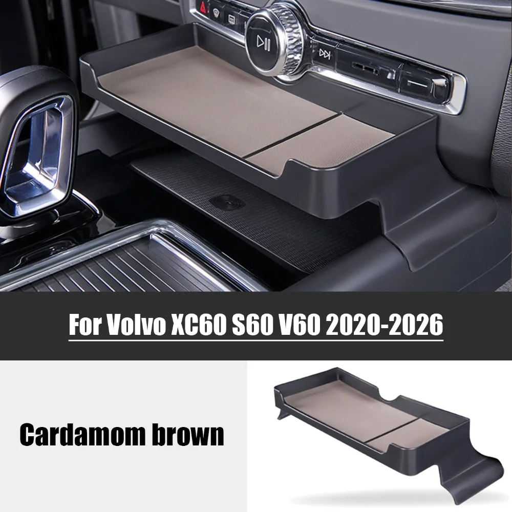For Volvo XC60 S60 V60 2020-2026 LHD Under Screen Layered Storage Box Center Console Organizer Tray Interior Accessories