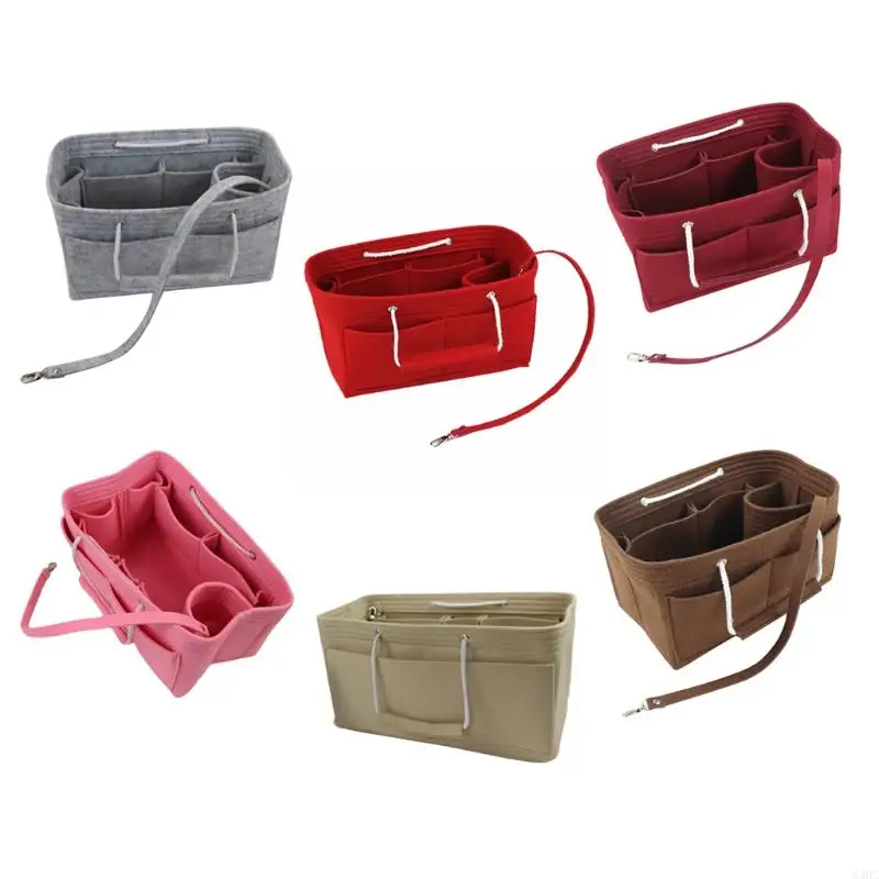 

63HC Fashionable Felt Bag Bag Organizers For Structured Inner Handbag Organization Shoulder Bags Makeup Storage