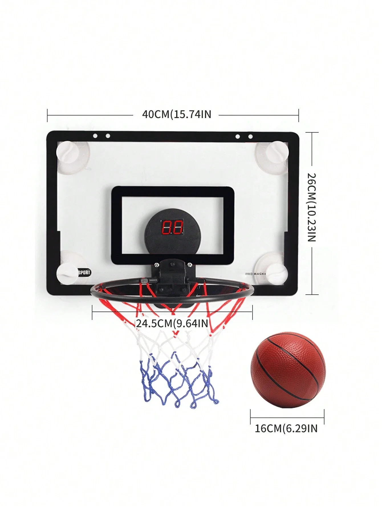 Indoor/Outdoor Fitness Basketball Hoop With Sensor Scoring , Basketball Board For Entry-Level, Comes With Ball For Outdoor Baske