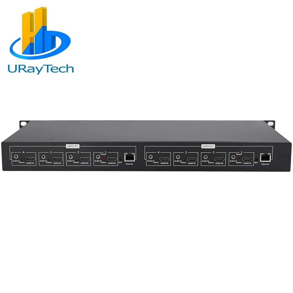 8 채널 MPEG-4 H.264 AVC HD HDMI 비디오 스트림 인코더 HDMI-IP 라이브 스트리밍 인코더 Srt Rtmp