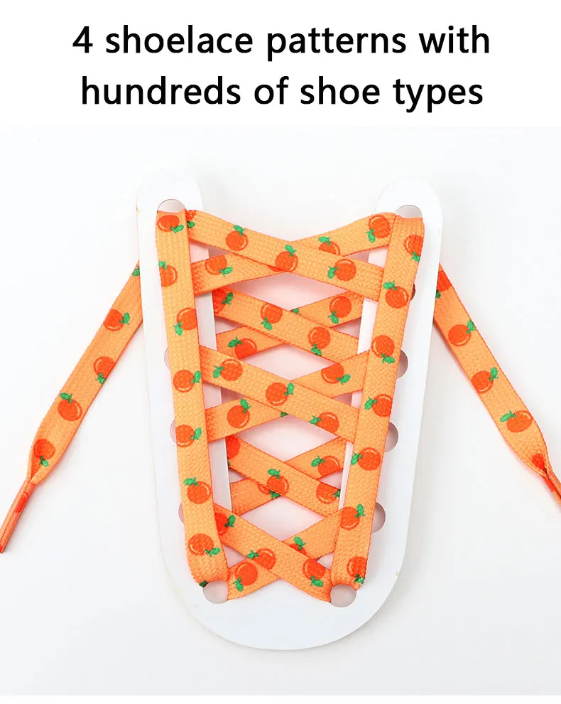 Flache Schnürsenkel für Schuhe, Sneaker, Tennisschuhe, mit Fruchtmotiv, niedliche Schnürsenkel, bedrucktes Muster, Sportschnürsenkel, 1 Paar. – Detail 8
