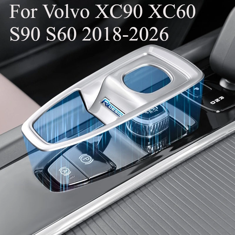 

For Volvo XC90 XC60 S90 S60 2018-2026 Electronic Parking Switch Button Frame Trim, Center Console Styling Cover Panel